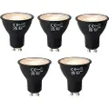 LUEDD Sett med 5 GU10 3-trinns dimbare LED-pærer svart 6W 4300 lm 2000 - 6000K