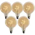 LUEDD Sett med 5 dimbare E27 LED-pærer spiralfilament gull G125 4W 270 lm 2700K