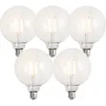 Luumr Sett med 5 Smart E27 Dimbare LED-pærer G125 Klar 7W 806lm 2700-6500K