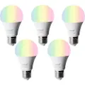 Luumr Sett med 5 Smart E27 LED-pærer A60 Matt RGBW 9W 806lm 2700-6500K