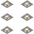 QAZQA Sett med 6 innfelte spotter firkantet aluminium justerbar - Chuck