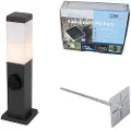 QAZQA Utendørslampe mørkegrå 45 cm med sokkel IP44 - Malios