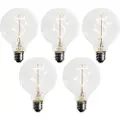 LUEDD Sett med 5 E27 Dimbar LED Spiral Filament G95 4W 270lm 2200K