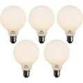 LUEDD Sett med 5 E27 3-trinns dimbar LED-pære opal G95 4W 450lm 2700K
