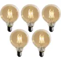 LUEDD Sett med 5 E27 3-trinns dimbar LED-pære gull G95 4W 450lm 2700K