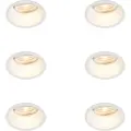 QAZQA Sett med 6 Innfelt spotlight hvit roterbar og vippbar - Legering