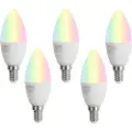 Luumr Sett med 5 E14 dimbare LED-pærer C37 Opal 4,9W 470 lm 2700-6500K