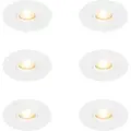 QAZQA Sett med 6 Moderne innfelt spot hvit 12 cm - Buco