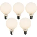LUEDD Sett med 5 E27 Dimbar LED-pære Opal G95 5W 450lm 2700K
