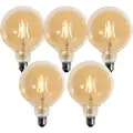 LUEDD Sett med 5 E27 3-trinns dimbar LED-pære gull G125 4W 450lm 2700K
