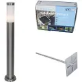 QAZQA Moderne utendørs stolpelampe stål med opal 80 cm IP44 - Rox