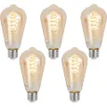 Luumr Sett med 5 Smart E27 Dimbar LED-pære ST64 Amber 4,9W 320lm 2500K