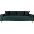 House Nordic House NordicSofa 3-seter Lido. Fløyel med ben i naturfargeGrønn3-seters sofaerFra Homeroom