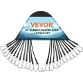 Vevor 10-delers flat strikksnor, 20 mm kraftige strikkstropper med stål-S-kroker, 36" elastisk strikktau for last, presenninger, lastebiler og telt, svart