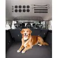 Vevor Hundebarriere for bil, 38"-66,3" justerbar bildeler for bagasjerom, universaltilpasset baksete kraftig nettingnett for hunder, kjæledyrbarriere for sedaner, lastebiler og SUV-er