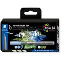 Staedtler pigment brush pen Blues&Greens 6pcs