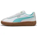 Puma Club Klassika Sneakers Women, Shoes, White/Safe Lake/Feather Gray, 40.5
