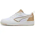 Puma Rebound v6 Low Aqua Metallics Sneakers Unisex, Shoes, White/Gold/Alpine Snow, 41