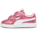 Puma Smash 3.0 Glitz Glam Toddlers'Sneakers, Shoes, Peach Smoothie/White, 20