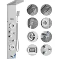 Vevor dusjpanelsystem, 6 dusjmoduser, LED- og displaydusjpaneltårn, regn, foss, 4 massasjedyser, badekartut, håndholdt dusjhode 59" slange, veggmontert dusjsett i rustfritt stål