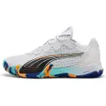 Puma NOVA ELITE Padel Boots Adults, Shoes, White/Black/Vivid Blue, 36