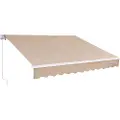 Vevor Manuell uttrekkbar markise, 10 x 8 fot utendørs terrassemarkise uttrekkbar solskjerm, vannavstøtende polyester terrassedørvindumarkise solskjerm med sveivhåndtak for bakgård, balkong