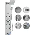 Vevor dusjpanelsystem, 6 dusjmoduser, digitalt display, dusjpaneltårn, regnvann, 8 massasjedyser, badekartut, håndholdt dusjhode med 3 innstillinger, 59" slange, veggmontert dusjsett i rustfritt stål