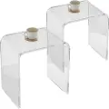 Vevor akryl sidebord, 2 stk. C-formede lucite sidebord, klart akryl sidebord for drikke, mat, snacks brukt i stue, soverom og arbeidsrom