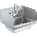 Vevor Kommersiell håndvask med kran og sidesprut, vask i rustfritt stål for vask, liten håndvask, veggmontert håndvask for restaurant, kjøkken, bar, garasje og hjem, 17x12,8 tommer
