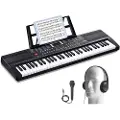Vevor 61 tangenters digitalt keyboardpiano, 200 toner, 200 rytmer, elektrisk bærbart piano-keyboardsett med 60 demosanger, innebygde doble høyttalere, hodetelefoner, pianoklistremerker for nybegynnere
