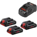 Bosch Power Set 3xpc 18v 4.0ah+gal1880cv Lader Og Batteri