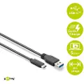 Pro USB-A <-> USB-C - 2m - Svart