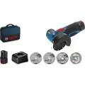 Bosch GWS 12V-76 Professional - Vinkelsliper - trådløs - 76 mm - 2 batterier - 10.8 - 12 V