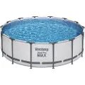 Bestway 5612X, 15232 l, Innrammet basseng, Barn og voksne, Stige, Grå, Hvit, 54 kg, Diameter 427 cm, Høyde 122 cm