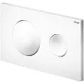 Viega alpin hvid kunststof 2-skylsteknik betjeningsplade beregnet for Prevista Dry WC-elementer. H: 130 mm B: 220 mm D: 8 mm