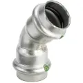 Viega Inox bøjning 45 grader 42 mm Inox, rustfri stål muffe/muffe, SC-Contur