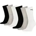 Puma Unisex Crew Socks 6 pack, Clothing, Grey Combo, 47-49