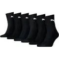 Puma Unisex Short Crew Socks 6 pack, Clothing, Black, 35-38