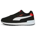 Puma Graviton Youth Trainers, Shoes, Black/White/Red, 37.5