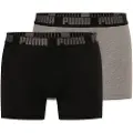 Puma Boxer Briefs (2-Pack) Men, Clothing, Grey Melange/Black, 2
