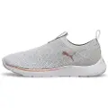 Puma Softride Remi Slip-on Knit Women's Running Shoe, Shoes, Ash Gray/White/Rose Gold, 40.5