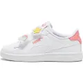 Puma Smash 3.0 Badges Kids'Sneakers, Shoes, White/Passionfruit, 31