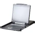 Aten Slideaway CL5708IM - KVM-konsoll med KVM-svitsj - 8 porter - PS/2, USB - 17 - kan monteres i rack - 1280 x 1024 @ 75 Hz - 250 cd/m² - 1000:1 - 5 ms - VGA - 1U