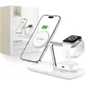 Tech-Protect QI15W-A45 3-i-1 magnetisk trådløs lader - Magsafe-kompatibel - hvit