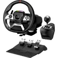 Genius GX Gaming SpeedMaster X5 FF-ratt, ratt med pedaler og girspak, USB-C, svart, PC, PS4, XBOX One