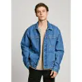 Pepe Jeans for man. PM403155 Reversible jacket W11 blue, green (M), Casual, Cotton, Denim, Sustainable