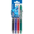 Pilot FriXion Clicker 0,7 mm Set-2-Go med 4 stk. ass. farver