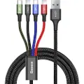 Baseus Fast USB cable 4in1 USB-C / 2x Lightning / Micro 3.5A 1.2m - black