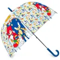 Kids Licensing Gjennomsiktig automatisk paraply 48cm polyester Sonic The Hedgehog SN7152MC Kids Euroswan