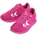 Pepe Jeans for woman. PLS40040 Brit-On Bold pink leather trainers (36), Flat, Suede, Laces, Casual